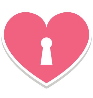 Kalp anahtar yuvası kolayca değiştirilebilir veya düzenlediğiniz izole vektör simgesi