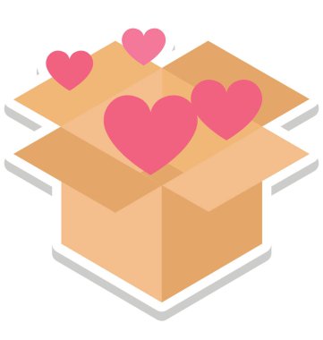 Karton kutu kolayca değiştirilebilir veya düzenlediğiniz izole vektör simgesi