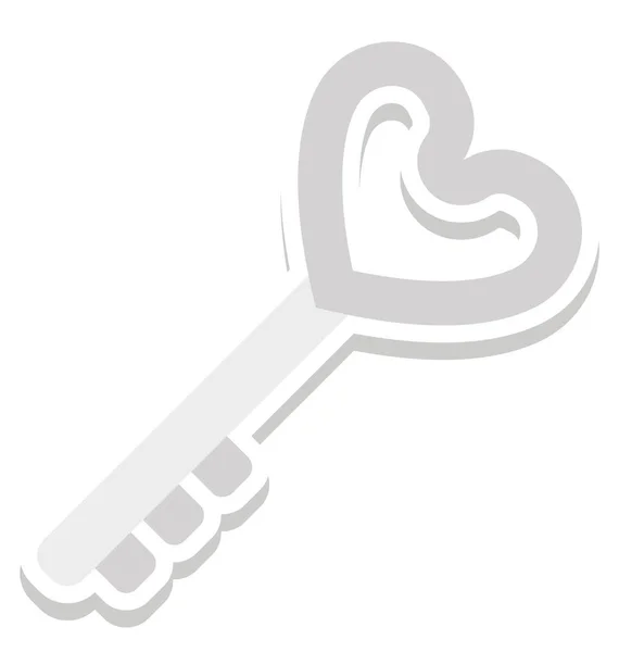 Llave Del Corazón Icono Vectorial Aislado Que Puede Modificar Editar — Vector de stock