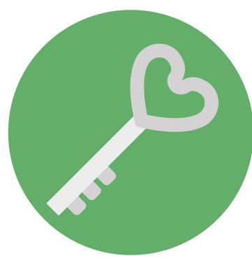 Kalp anahtar kolayca değiştirilebilir veya düzenlediğiniz izole vektör simgesi