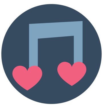 Kalp, aşk şarkısı kalp izole vektör simgesi kolayca değiştirilebilir veya düzenlediğiniz