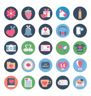 Sevgililer günü renk vektör simgeleri kolayca değiştirilebilir veya düzenlediğiniz ayarla.