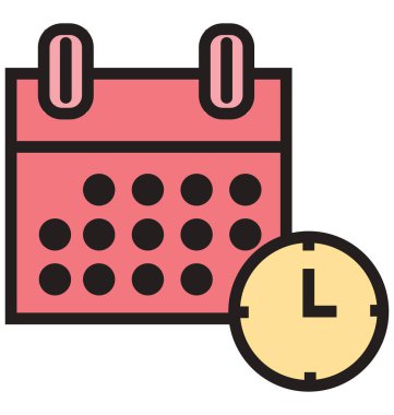 Zamanlama izole vektör simgeleri kolayca değiştirilebilir veya Düzenle