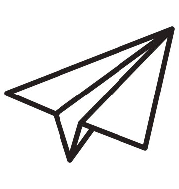 Kolayca değiştirilebilir veya düzenlediğiniz kağıt uçak izole vektör simgesi