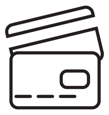 Kolayca değiştirilebilir veya düzenlediğiniz kredi kartı izole vektör simgesi