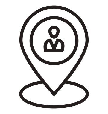 Kolayca değiştirilebilir veya düzenlediğiniz Kullanıcı konumu izole vektör simgesi                                                                                                                                                                                   