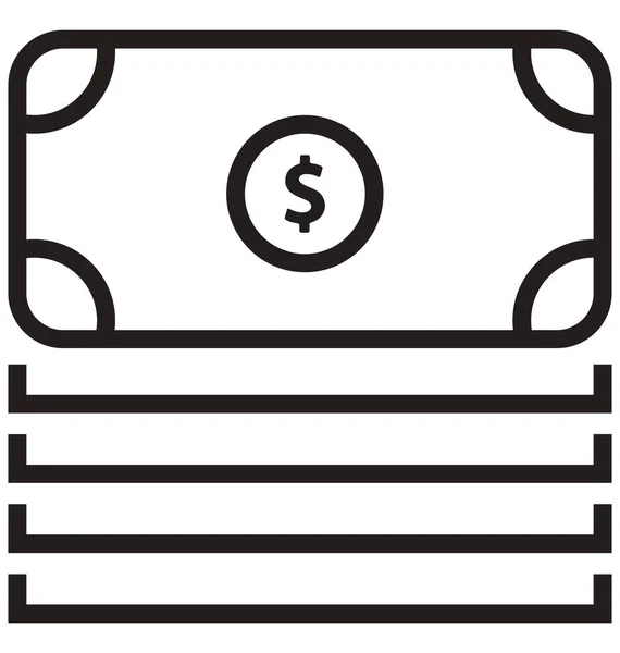 Currency Stack Isolated Vector Icon Can Easily Modified Edit — Stock Vector