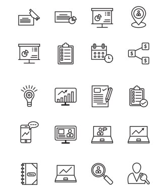 Kolayca değiştirilebilir veya düzenlediğiniz şirket vektör izole Vector Icons set