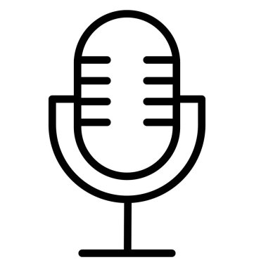 Kolayca değiştirilebilir veya düzenlediğiniz mikrofon izole vektör simgesi