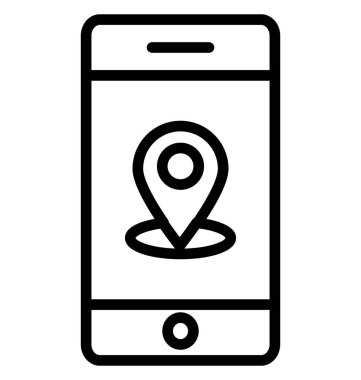 Mobil konum kolayca değiştirilebilir veya düzenlediğiniz izole vektör simgesi