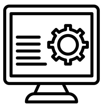 Bilgisayar ayarlarını kolayca değiştirilebilir veya düzenlediğiniz izole vektör simgesi