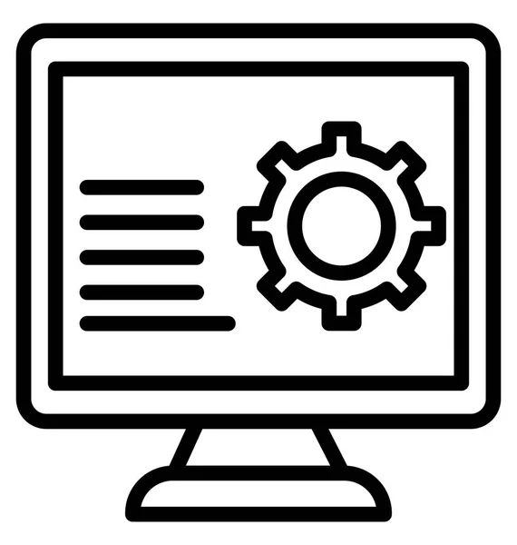 Paramètres Ordinateur Icône Vectorielle Isolée Qui Peut Être Facilement Modifiée — Image vectorielle