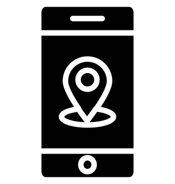 Mobil konum kolayca değiştirilebilir veya düzenlediğiniz izole vektör simgesi