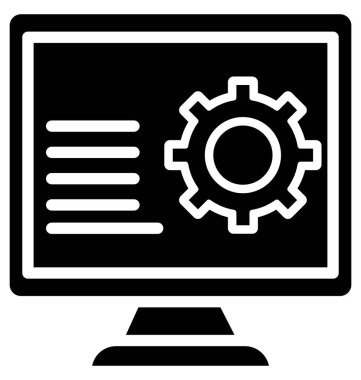 Bilgisayar ayarlarını kolayca değiştirilebilir veya düzenlediğiniz izole vektör simgesi