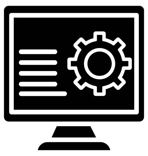 Paramètres Ordinateur Icône Vectorielle Isolée Qui Peut Être Facilement Modifiée — Image vectorielle