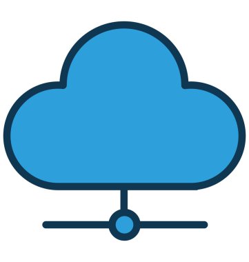 Kolayca değiştirilebilir veya düzenlediğiniz bulut bilgi işlem izole vektör simgesi