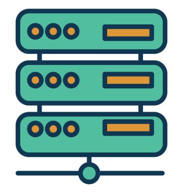 Veri sunucusu kolayca değiştirilebilir veya düzenlediğiniz izole vektör simgesi