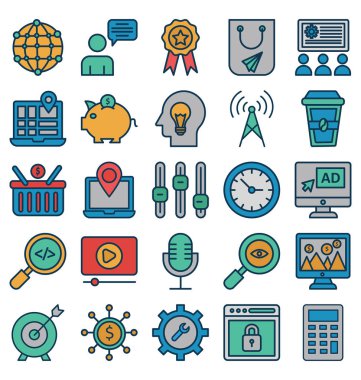 Web ve Seo izole vektör simgeleri kolayca değiştirilebilir veya düzenlediğiniz ayarla. 