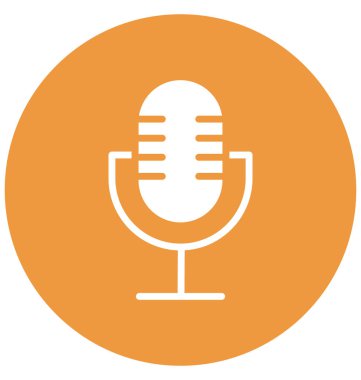 Kolayca değiştirilebilir veya düzenlediğiniz mikrofon izole vektör simgesi