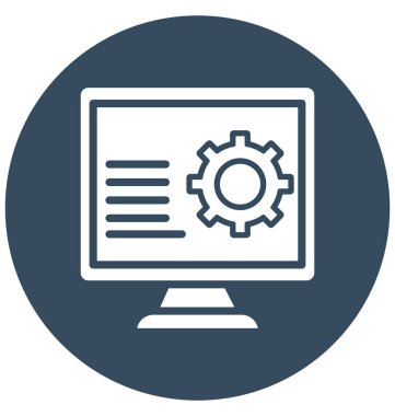 Bilgisayar ayarlarını kolayca değiştirilebilir veya düzenlediğiniz izole vektör simgesi