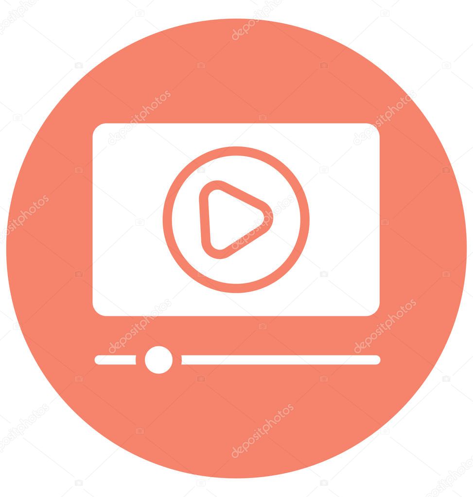 Internet video Isolated Vector Icon that can be easily modified or edit