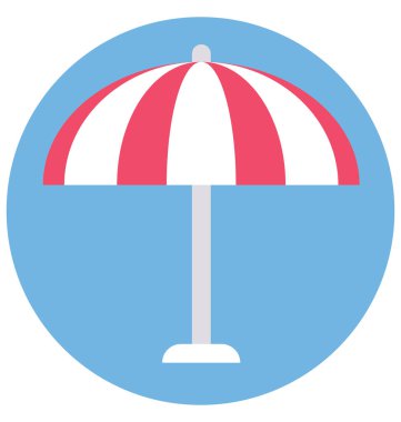 Plaj Şemsiye renk izole vektör kolayca değiştirilebilir veya Düzenle simgesini