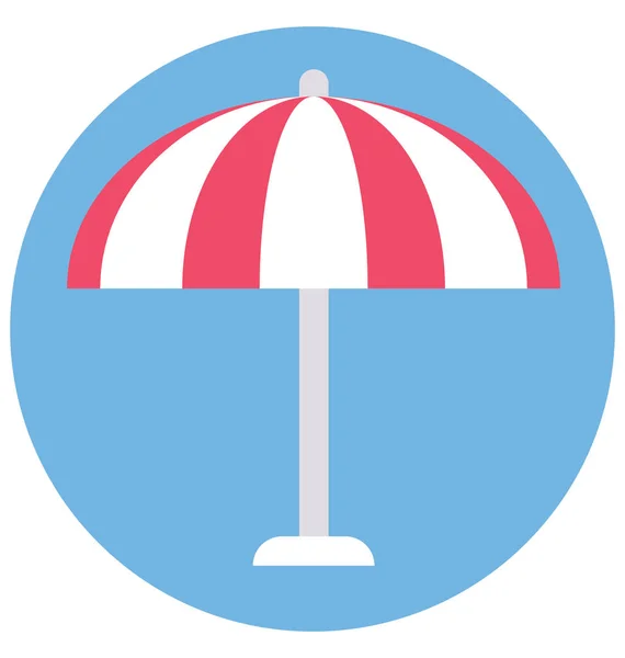 Stranden Paraply Färg Isolerade Vektor Ikon Som Kan Enkelt Ändras — Stock vektor