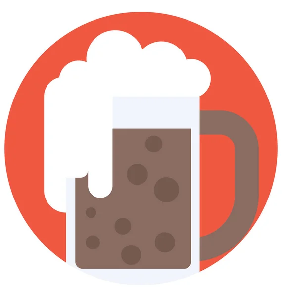 Beer Mug Color Isolated Vector Icon Can Easily Modified Edit — Stock Vector