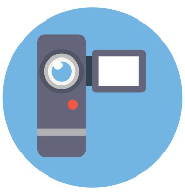 Video kamera renk izole vektör kolayca değiştirilebilir veya Düzenle simgesini