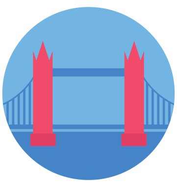 Tower Bridge renk izole vektör kolayca değiştirilebilir veya Düzenle simgesini