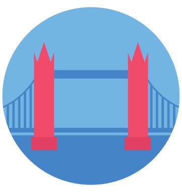 Tower Bridge renk izole vektör kolayca değiştirilebilir veya Düzenle simgesini
