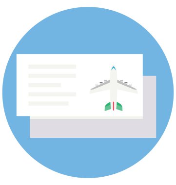 Hava bilet renk izole vektör kolayca değiştirilebilir veya Düzenle simgesini