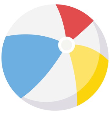 Plaj topu renk izole vektör kolayca değiştirilebilir veya Düzenle simgesini