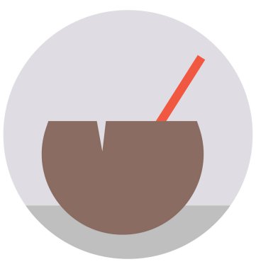 Hindistan cevizi iç renk izole vektör kolayca değiştirilebilir veya Düzenle simgesini