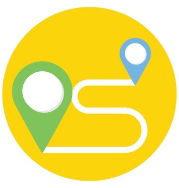 Seyahat etmek mesafe renk izole vektör kolayca değiştirilebilir veya Düzenle simgesini