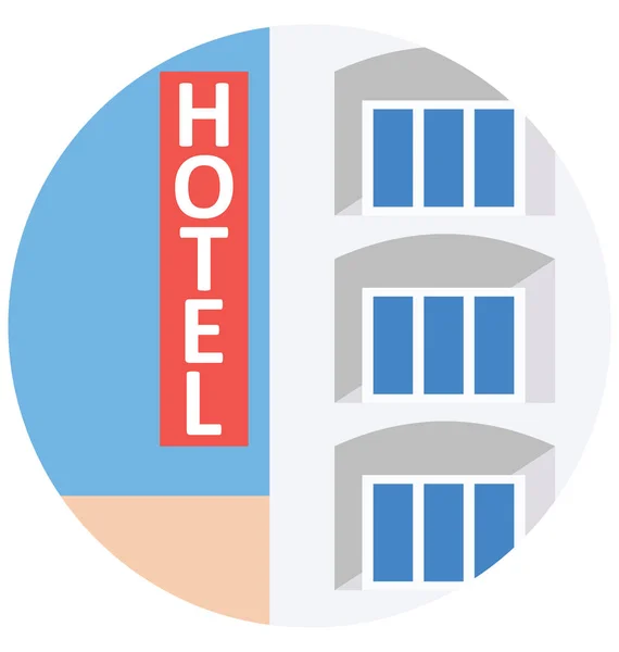 Hotel Farblich Isoliertes Vektorsymbol Das Leicht Geändert Oder Bearbeitet Werden — Stockvektor