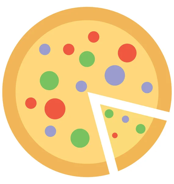 Pizza Color Isolated Vector Icon Can Easily Modified Edit — Stock Vector