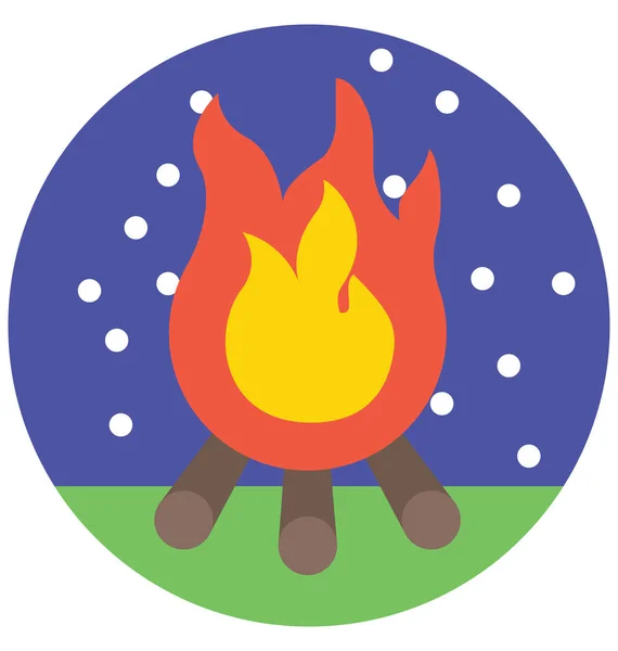 Campfire Απομονωμένες Διάνυσμα Εικονίδιο Χρώμα Που Μπορεί Εύκολα Τροποποιηθεί Επεξεργαστείτε — Διανυσματικό Αρχείο
