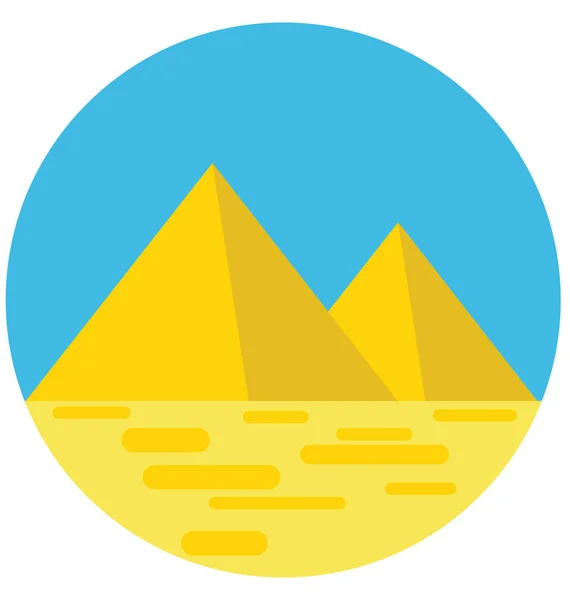 Mısır Piramitleri Renk Izole Vektör Kolayca Değiştirilebilir Veya Düzenle Simgesini — Stok Vektör