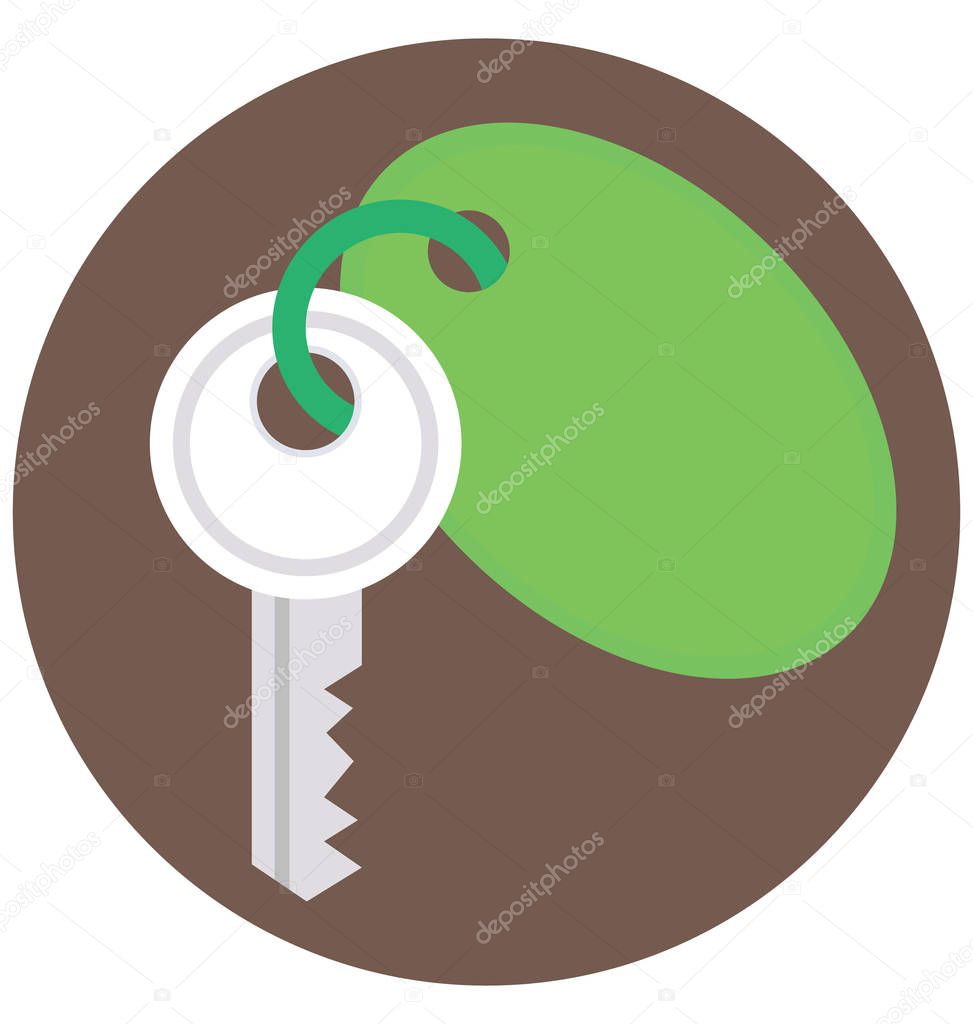 Room Key Color Isolated Vector Icon that can be easily modified or edit