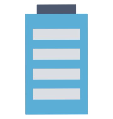 Kolayca değiştirilebilir veya düzenlediğiniz pil izole renk vektör simgesi