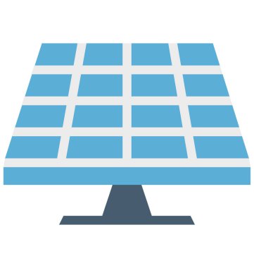 Kolayca değiştirilebilir veya düzenlediğiniz güneş paneli izole renk vektör simgesi