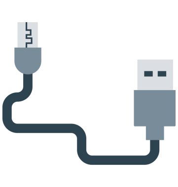 Kolayca değiştirilebilir veya düzenlediğiniz veri kablo izole renk vektör simgesi 