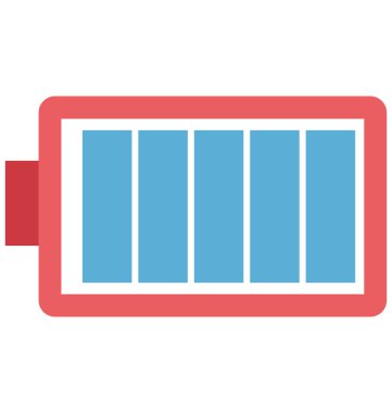 Kolayca değiştirilebilir veya düzenlediğiniz pil izole renk vektör simgesi