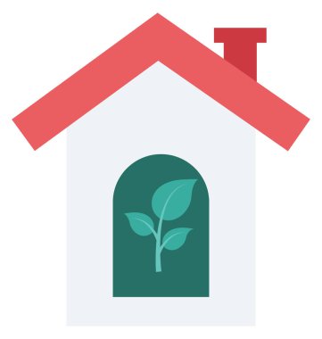 Kolayca değiştirilebilir veya düzenlediğiniz Eco House izole renk vektör simgesi