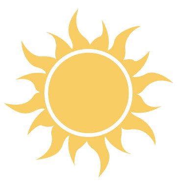 Kolayca değiştirilebilir veya düzenlediğiniz güneş izole renk vektör simgesi