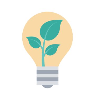 Kolayca değiştirilebilir veya düzenlediğiniz Eko ampul izole renk vektör simgesi