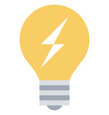 Kolayca değiştirilebilir veya düzenlediğiniz ampul ışık izole renk vektör simgesi 