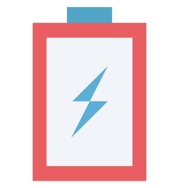 Kolayca değiştirilebilir veya düzenlediğiniz pil izole renk vektör simgesi