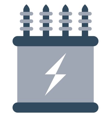 Kolayca değiştirilebilir veya düzenlediğiniz elektrik trafo izole renk vektör simgesi